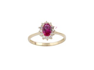 anillo oro 18k con piedra con circonita