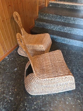 Set de 2 Mecedoras de Mimbre
