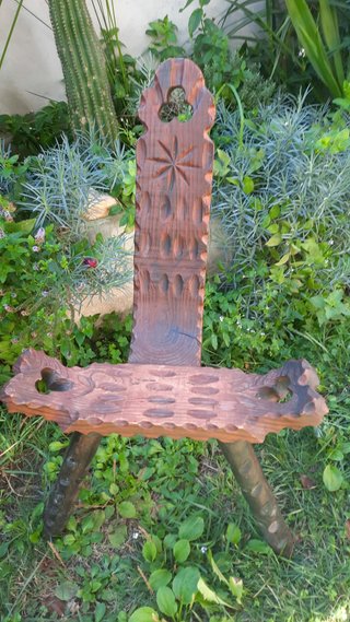 2 Sillas Vintage Madera Maciza 3 Patas