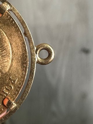 Moneda Alfonso XII 1880 Oro 900 Engarzada