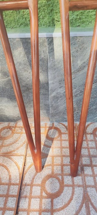 Par de muletas antiguas madera y cuero