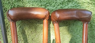 Par de muletas antiguas madera y cuero