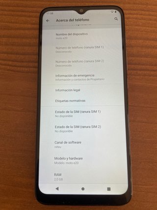 Motorola E20 gris en perfecto estado