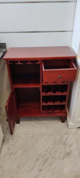 Mobile bar per vino in ciliegio con capacità per 12 bottiglie