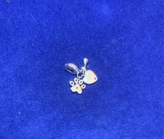 Charm Corazón Huella Hueso Perro Pulsera Pandora