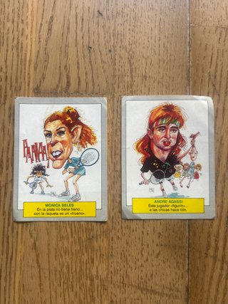 Cromos de Tenis Mónica Seles y Andre Agassi