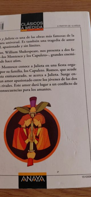 Romeo y Julieta.  Libro juvenil.