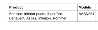 Botellero de plástico para nevera modelo AABN864