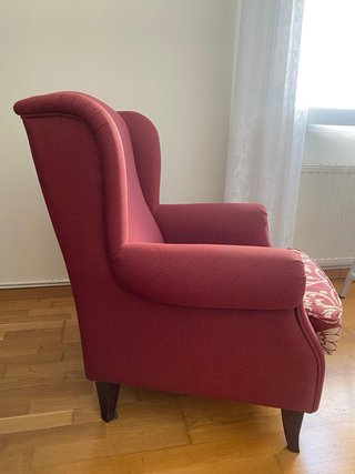 Sillón butaca rojo estampado