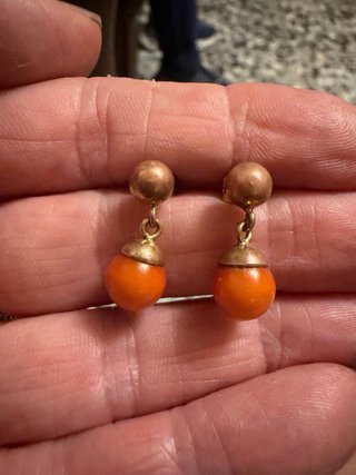 Pendientes en coral (antiguos)