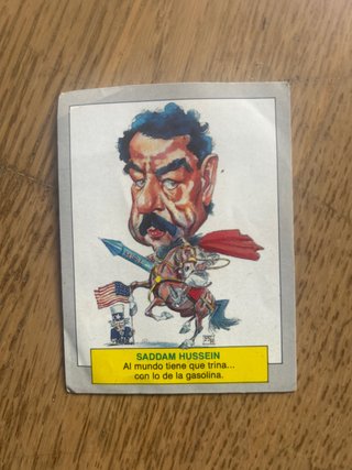 Cromo Saddam Hussein caricatura