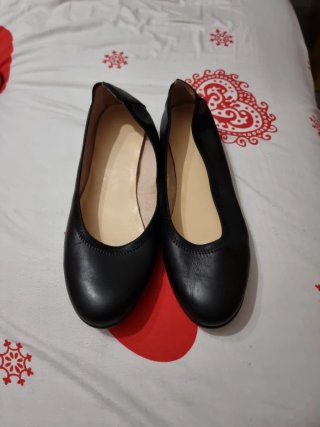 Zapatos Planos de Piel Negros Talla 41