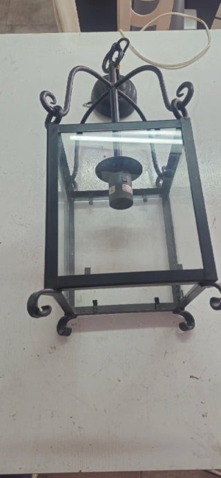 Farol forja negro cristal