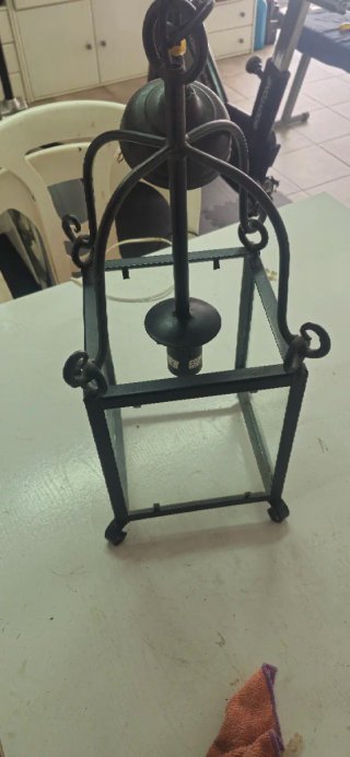 Farol forja negro cristal