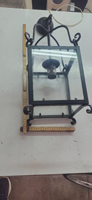 Farol forja negro cristal