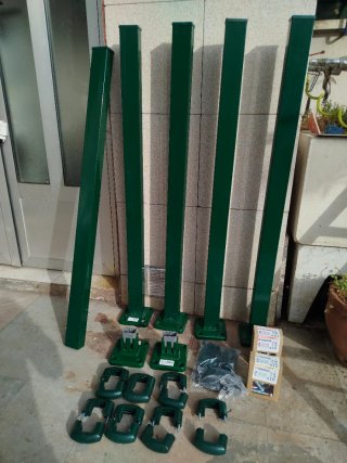 5 Postes d aluminio hércule 1.05+tornillos+bases