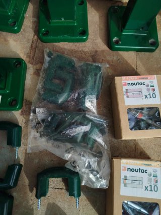 5 Postes d aluminio hércule 1.05+tornillos+bases