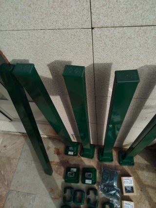 5 Postes d aluminio hércule 1.05+tornillos+bases