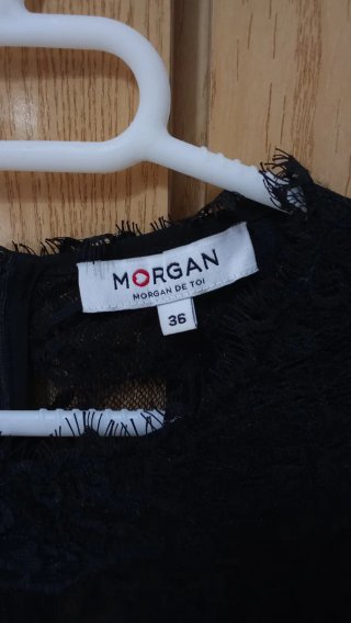 Vestido Negro Encaje Morgan Talla 36