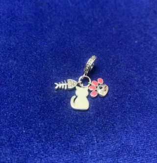 Charm Gata Gato Huella pulsera Pandora collar plat