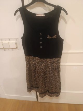 Vestido Springfield Negro y Marrón