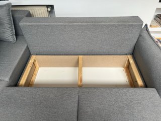 Sofá cama esquinero reversible gris claro