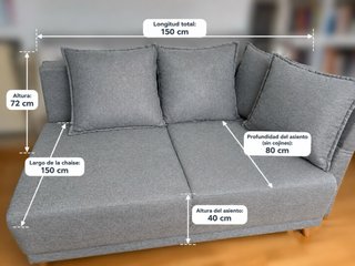 Sofá cama esquinero reversible gris claro