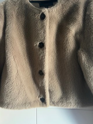 Chaqueta pelo sintético Zara Beige