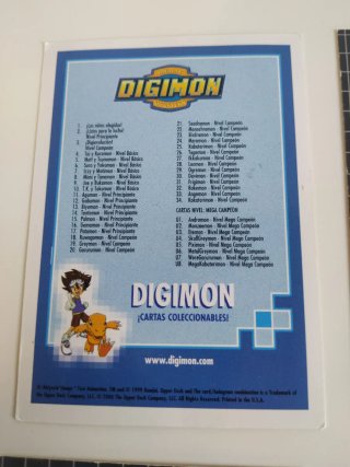 Cartas Digimon Digital Monsters 1999 y Póster