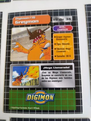 Cartas Digimon Digital Monsters 1999 y Póster