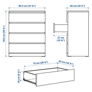 MUDANZA. Cómoda Ikea Malm Blanca