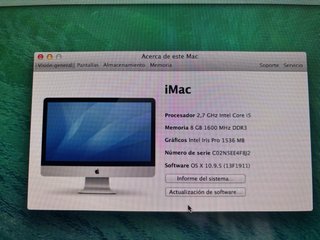 Imac 21” I5 2700 - 8 Gb Ram