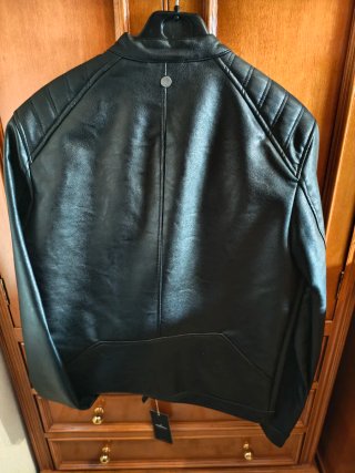 Chaqueta de cuero hombre negra