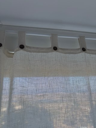 Par de Cortinas de Lino Natural con Botones