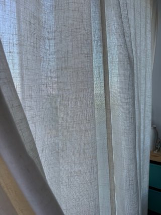 Par de Cortinas de Lino Natural con Botones