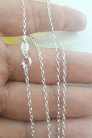 Cadena tipo eslabones 50cm, plata de ley 925