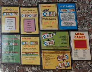 Lotto 9 cassette videogiochi Commodore 64