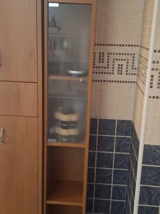 Armario de baño madera y cristal con dos torres