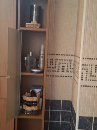 Armario de baño madera y cristal con dos torres