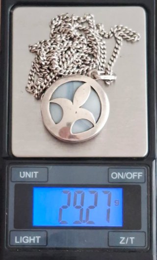 Colgante con cadena de Plata y Ágata veteada