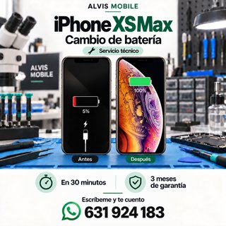 ⭐ Cambio Batería iPhone XS Max – 29€ | 30 MIN