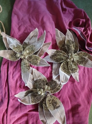 Stelle di Natale beige e dorate con clip