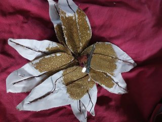Stelle di Natale beige e dorate con clip