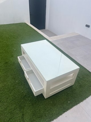 Mesa de Centro Blanca con Cajones