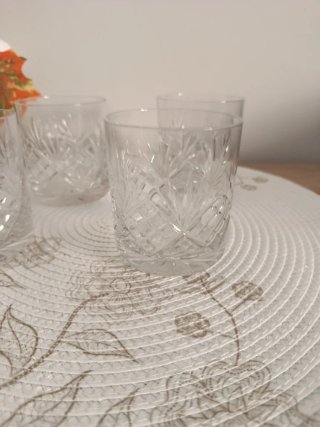 Set 4 vasos cristal tallado