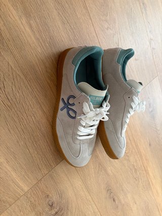 Zapatillas Silbon Beige y Verde Azulado