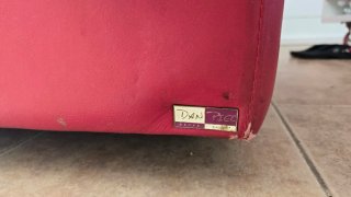 Sofá 3 plazas piel rojo para restaurar
