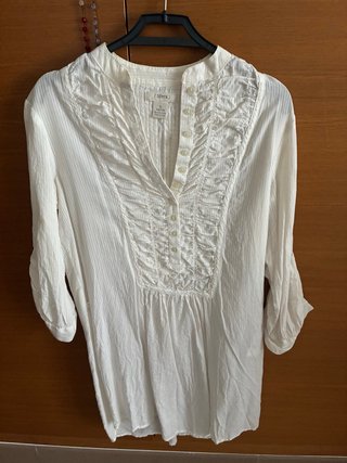 Camisa larga tipo camisola de Sfera Blanca Talla S