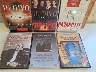 DVDs Il Divo, Pavarotti, Clayderman, Rachmaninov