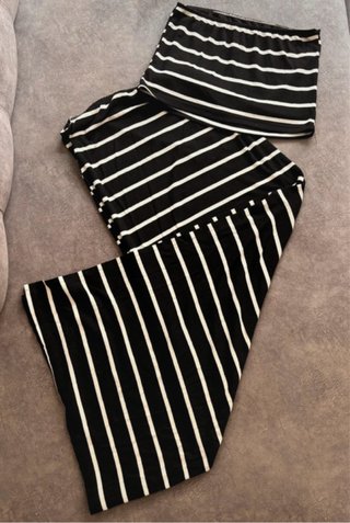Vestido/top de Rayas Blanco y Negro